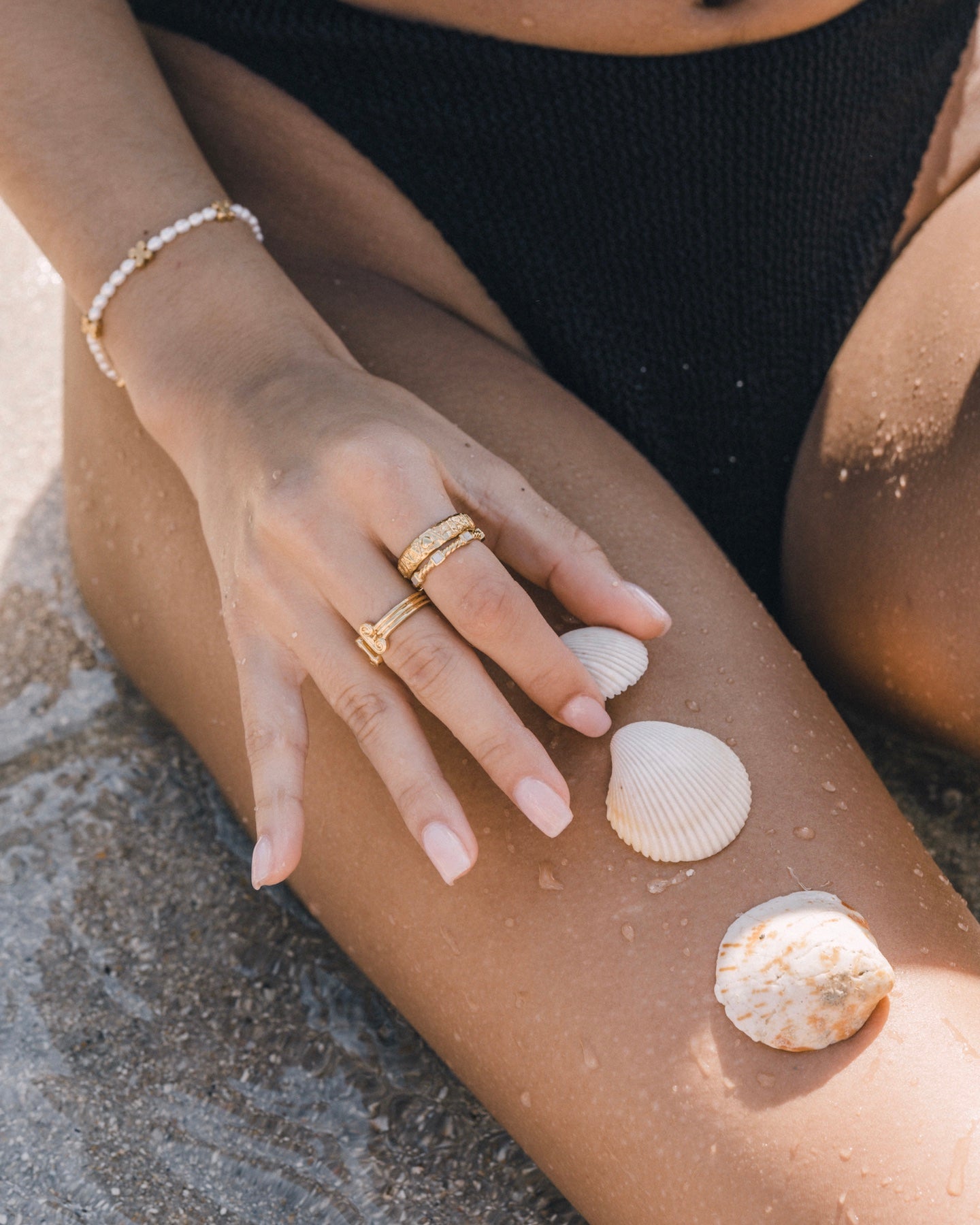 Culaje Zoe Ring 18k Gold Vermeil Perlmutt